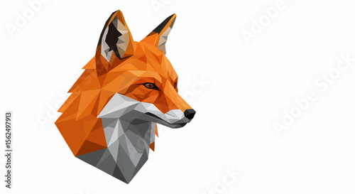 Low Poly Fox Head Vector Illustration for Logo Use