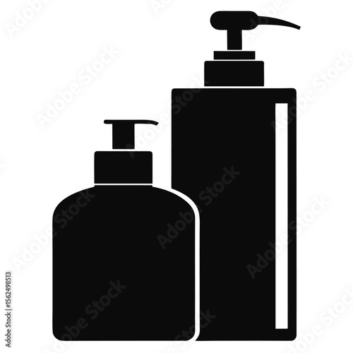 Pump Bottles Soap Dispenser and Lotion Container Icon Design