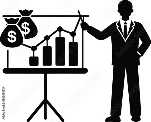 Silhouette of Cash Flow Presentation | Business Budget Overview Meeting
