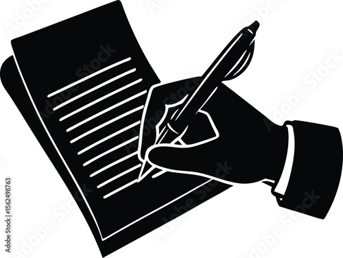 Silhouette of Hand Signing Contract | Business Agreement in Progress