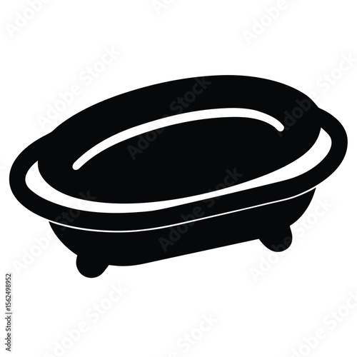 Simple Oval Bathtub Icon Clean Minimalist Bathroom Design Element