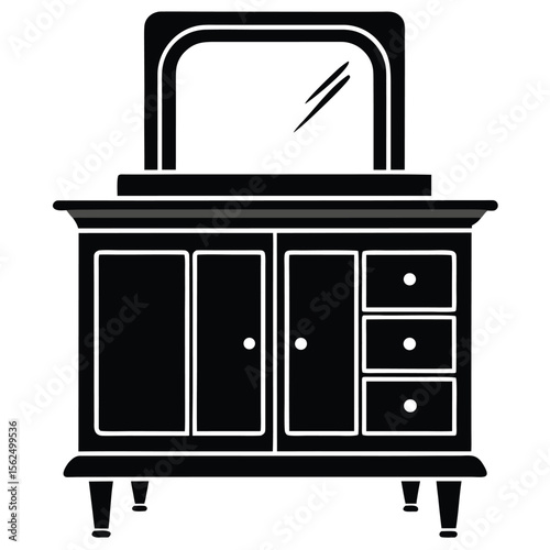 Antique Vanity with Mirror Elegant Bedroom Furniture Design