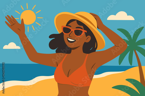 Diverse group of young friends portrait. Happy multiethnic people smiling together. Modern flat vector cartoon illustration for community, friendship, inclusion, and unity concept.