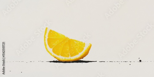 This image shows a vibrant lemon slice on a minimalist background, enhancing its appeal