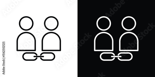 Affiliate link icon Black and White Vector Graphic