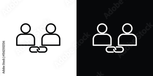 Affiliate link icon Black and White Vector Graphic