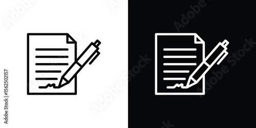 Agreement icon Black and White Vector Graphic