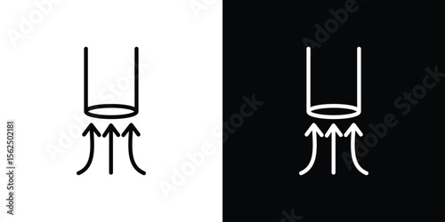 Air suction icon Black and White Vector Graphic