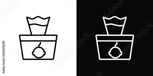 baby wipe icon Black and White Vector Graphic