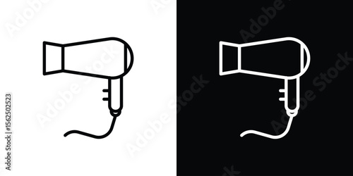 Blow dryer icon Black and White Vector Graphic