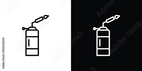 Blowtorch icon Black and White Vector Graphic