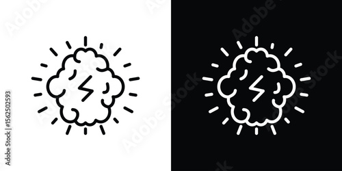 Brainstorm icon Black and White Vector Graphic