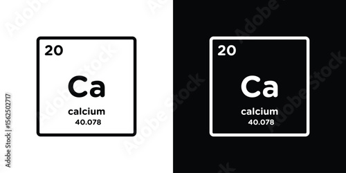 Calcium icon Black and White Vector Graphic
