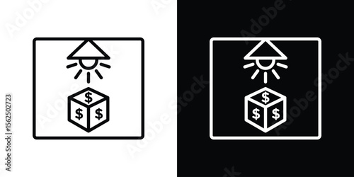 Business incubator icon Black and White Vector Graphic