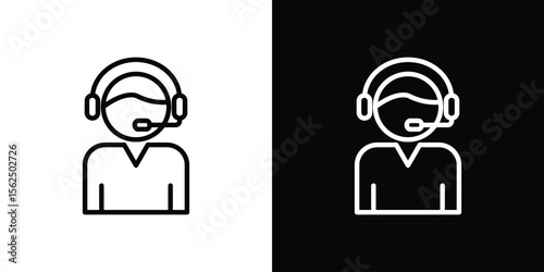 Callcenter icon Black and White Vector Graphic