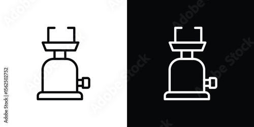 Camping gas icon Black and White Vector Graphic