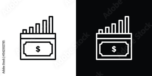 capital gain icon Black and White Vector Graphic