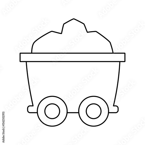 Cart filled with rocks in a mining area during daylight hours