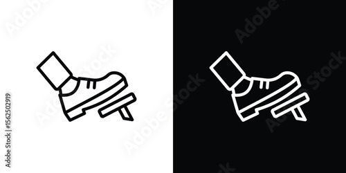 car pedal icon Black and White Vector Graphic