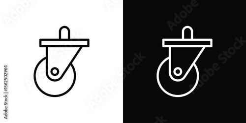 Cart trolley wheel icon Black and White Vector Graphic