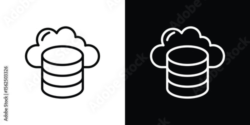 Cloud server icon Black and White Vector Graphic