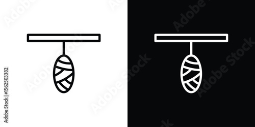 Cocoon icon Black and White Vector Graphic