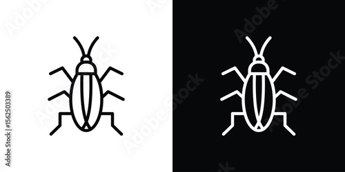 Cockroach icon Black and White Vector Graphic