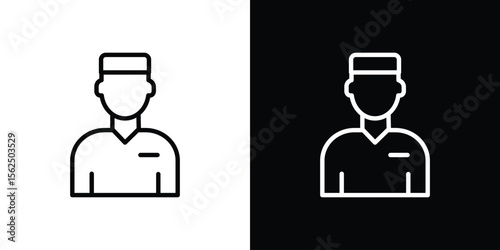 Concierge icon Black and White Vector Graphic