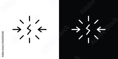 Conflict icon Black and White Vector Graphic