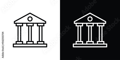 Courthouse icon Black and White Vector Graphic