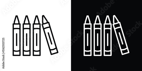 Crayon icon Black and White Vector Graphic