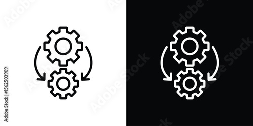 Devops icon Black and White Vector Graphic