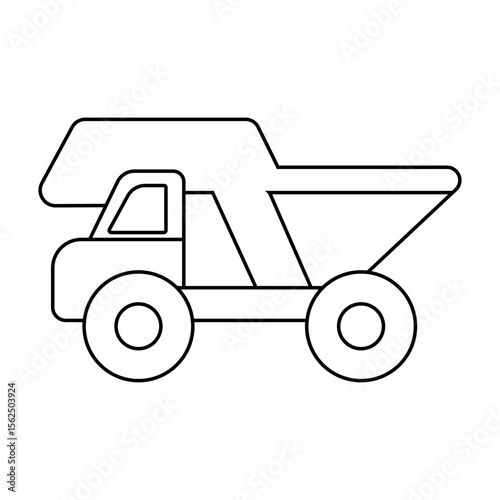 Construction truck carrying materials on a worksite during daylight hours near a building site