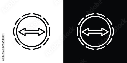 Diameter icon Black and White Vector Graphic