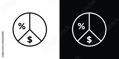 Dividend yield icon Black and White Vector Graphic