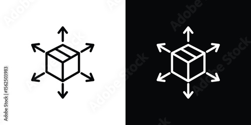 Distribution box icon Black and White Vector Graphic
