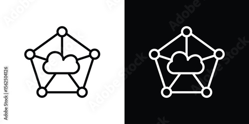 edge computing icon Black and White Vector Graphic