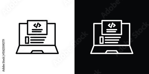 Front end icon Black and White Vector Graphic
