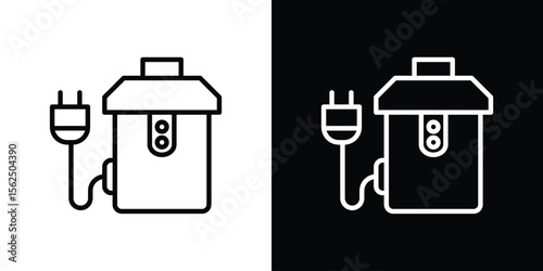 Garbage disposal icon Black and White Vector Graphic