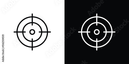 Gun target icon Black and White Vector Graphic