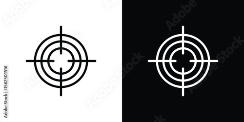 Gun target icon Black and White Vector Graphic