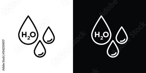 H2o icon Black and White Vector Graphic