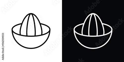 Hand Juicer icon Black and White Vector Graphic