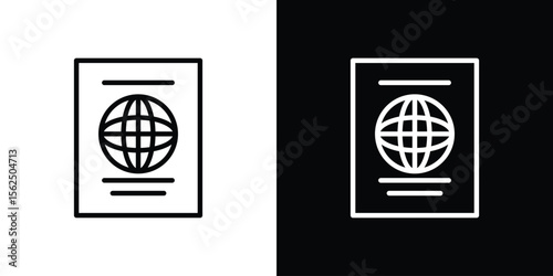 Immigration icon Black and White Vector Graphic