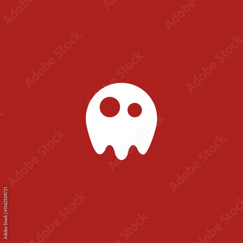 Cute ghost logo icon flat vector design
