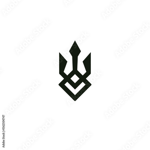 Trident logo icon flat vector design