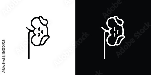 Kidney disease icon Black and White Vector Graphic