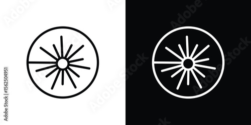 Laser beam icon Black and White Vector Graphic