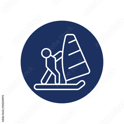 Sailing Surfing icon vector