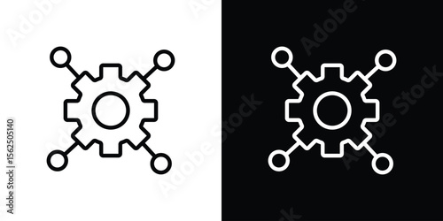 Microservices icon Black and White Vector Graphic